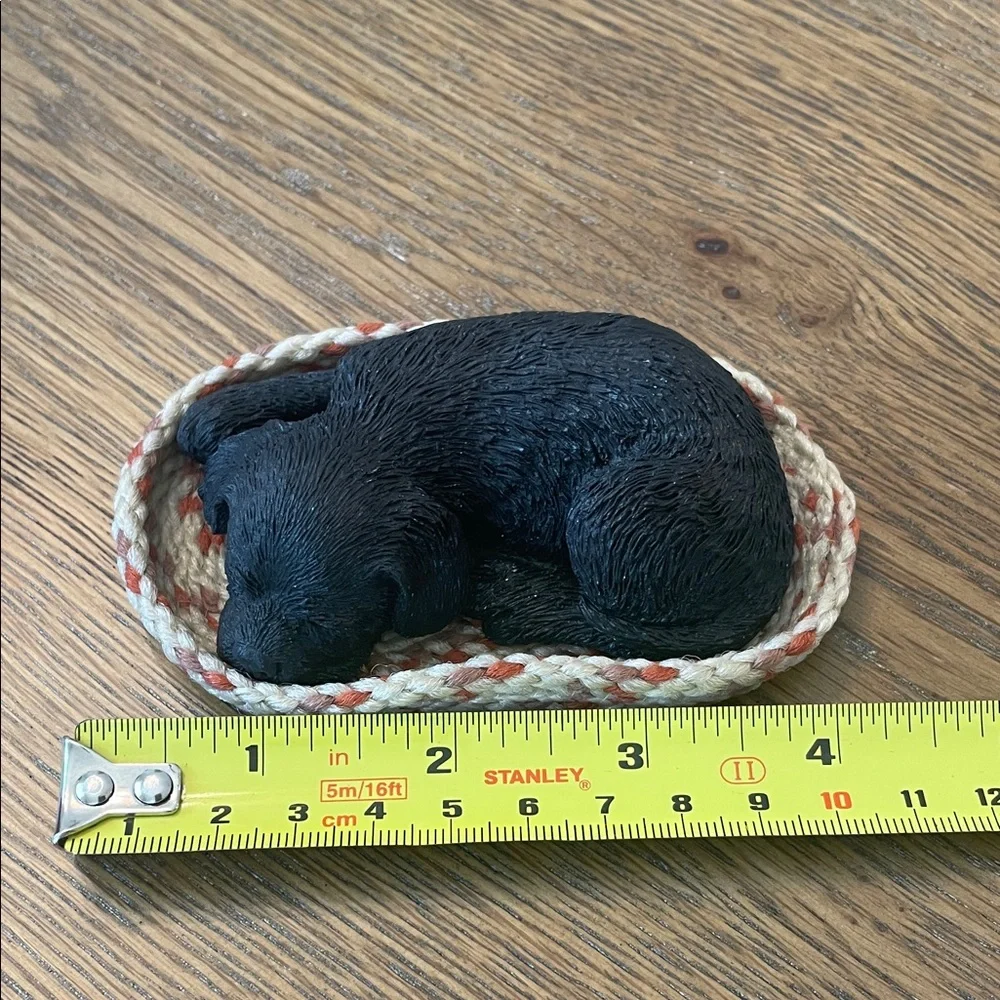 Stanley Black Dog in Braided Basket